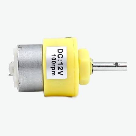 12V DC Center Shaft Gear Motor (100 RPM)